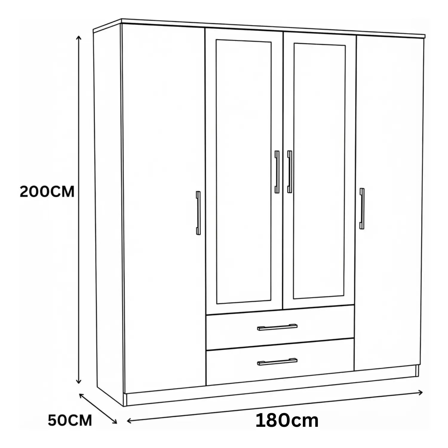  160cm, 180cm | White