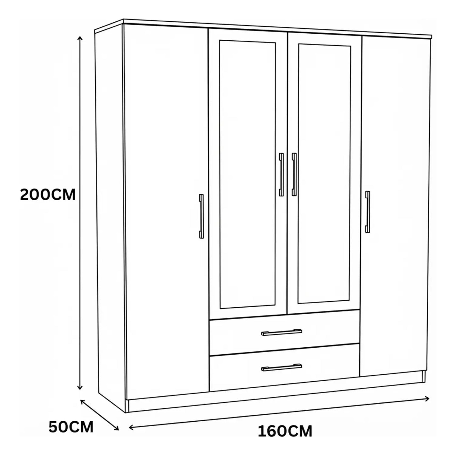  160cm, 180cm | White