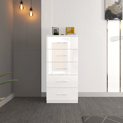 Riga 5 Drawers Chest | COLOR: White | SIZE: 60cm , 80cm 