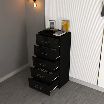 Riga 5 Drawers Chest | COLOR: Black | SIZE: 60cm , 80cm 