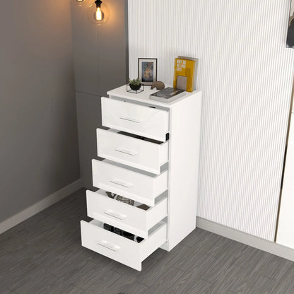 Riga 5 Drawers Chest | COLOR: White | SIZE: 60cm , 80cm 