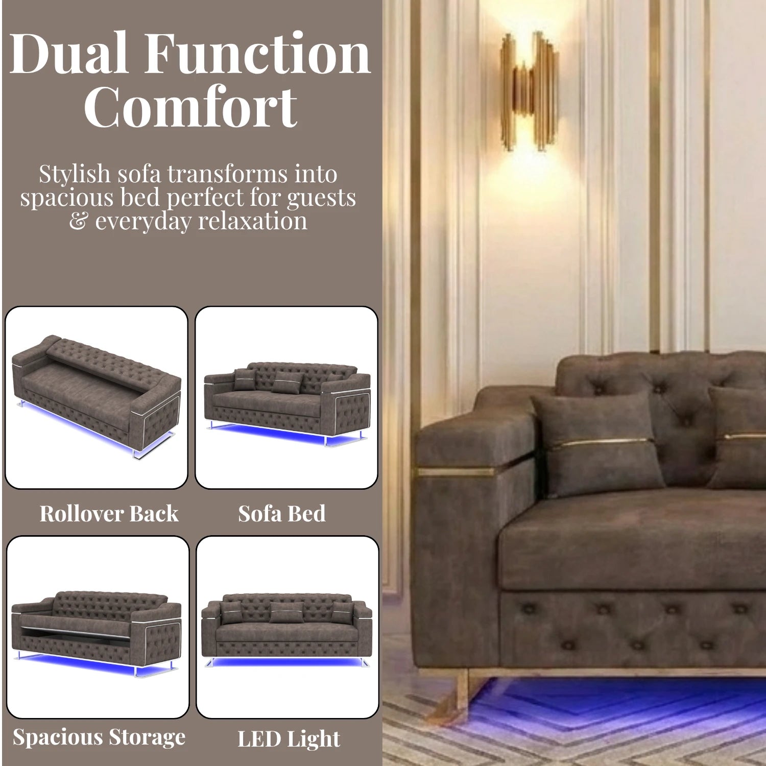 3+2 Seater DarkGrey