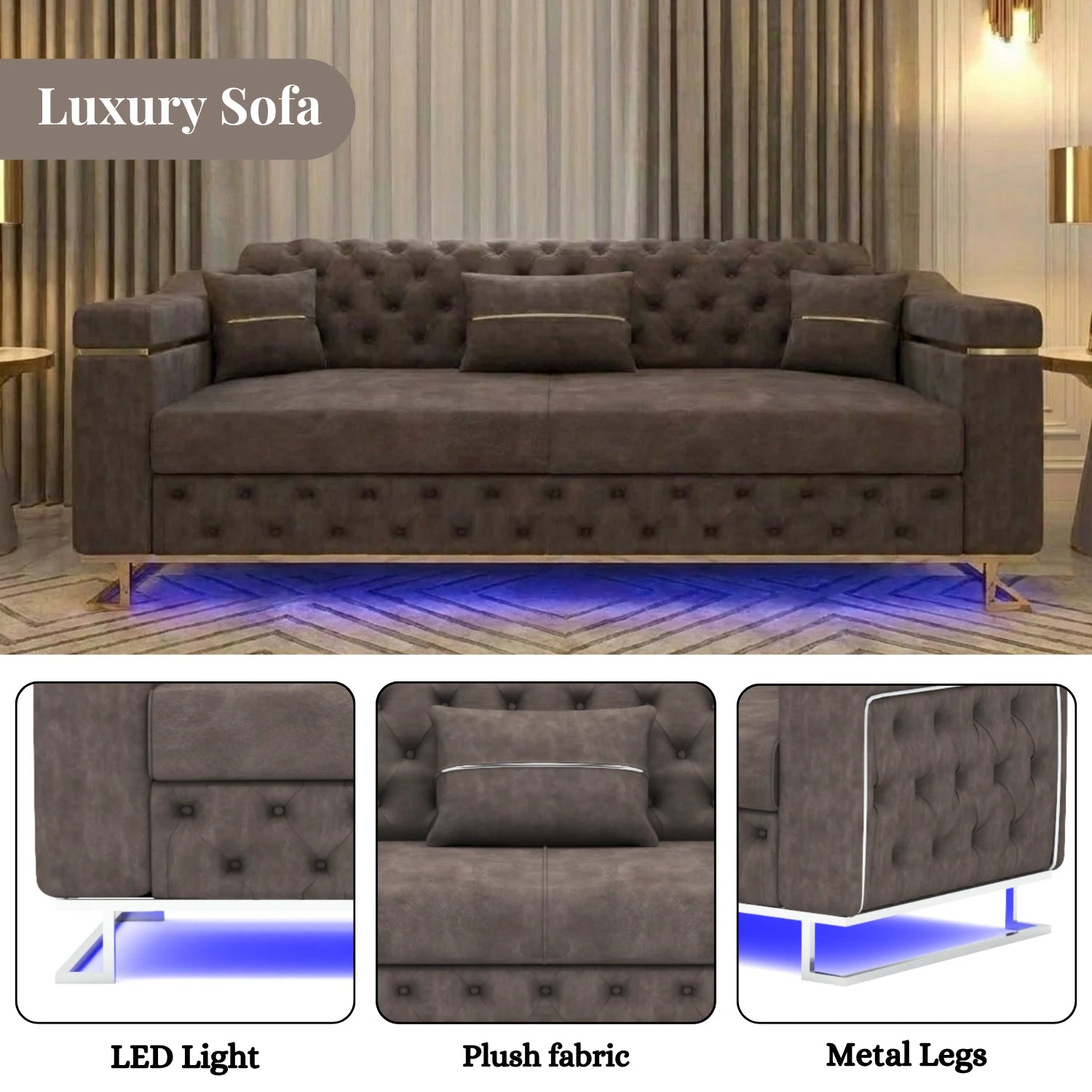 3+2 Seater DarkGrey