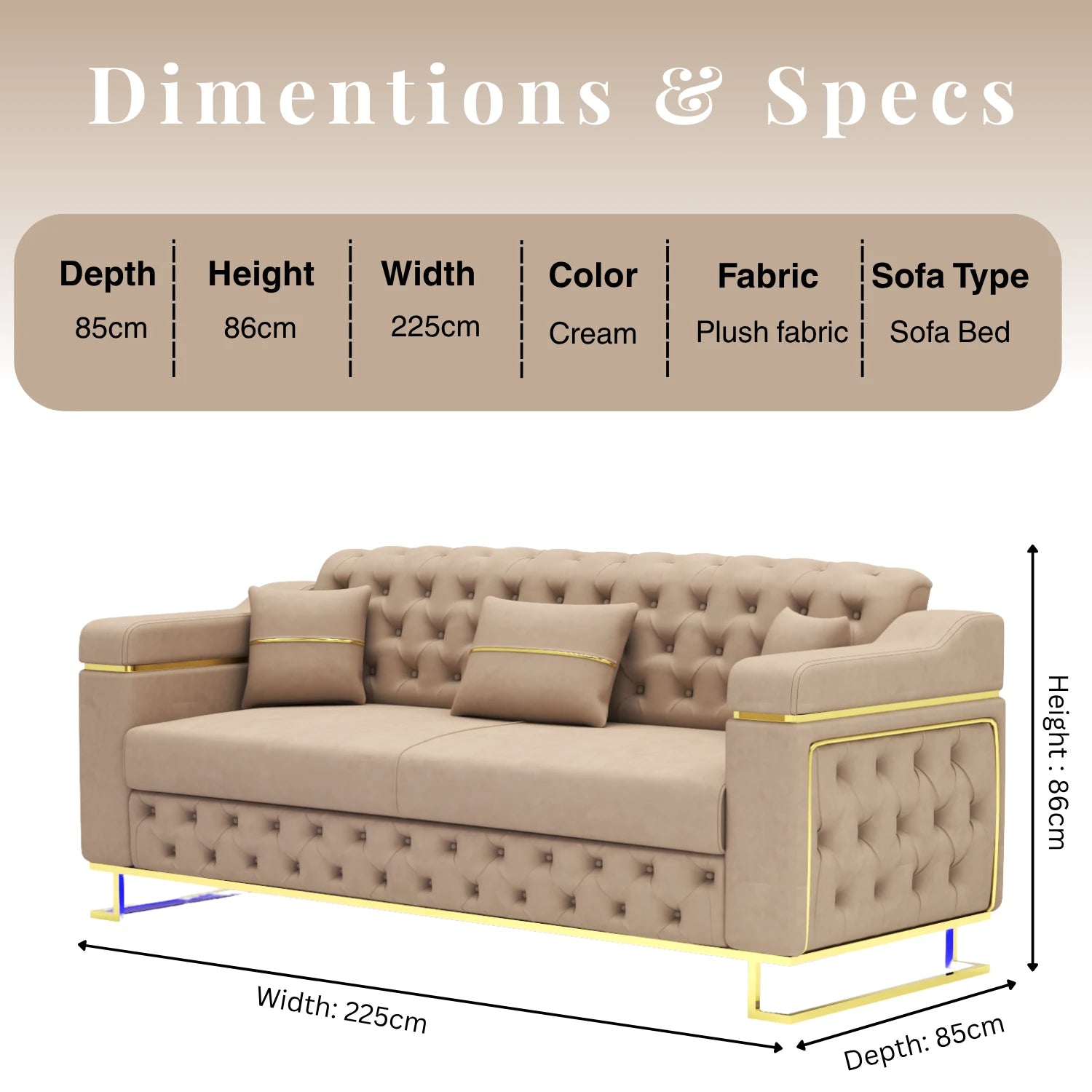 3+2 Seater Cream