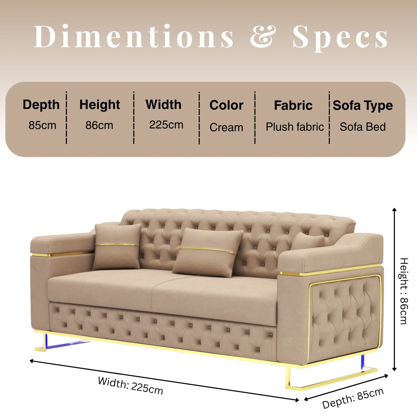 3 Seater Cream