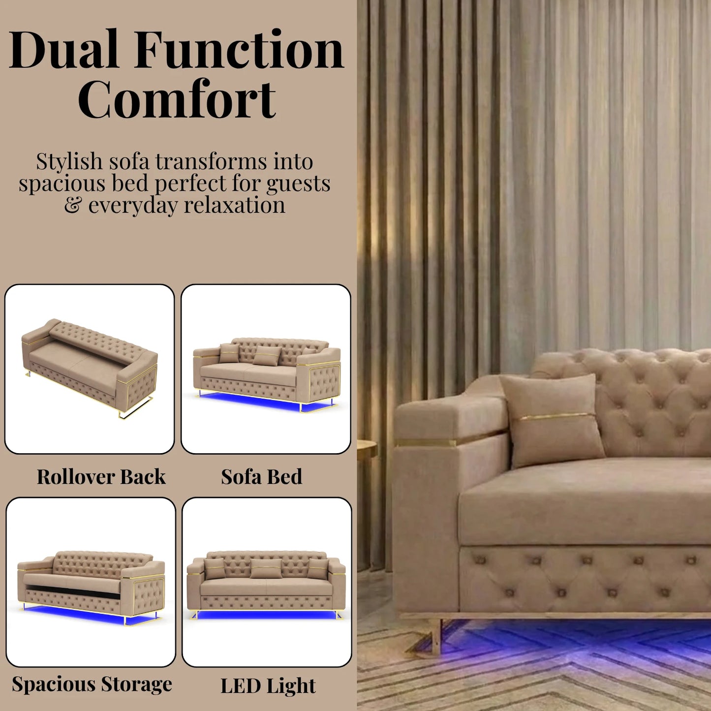 3 Seater Cream