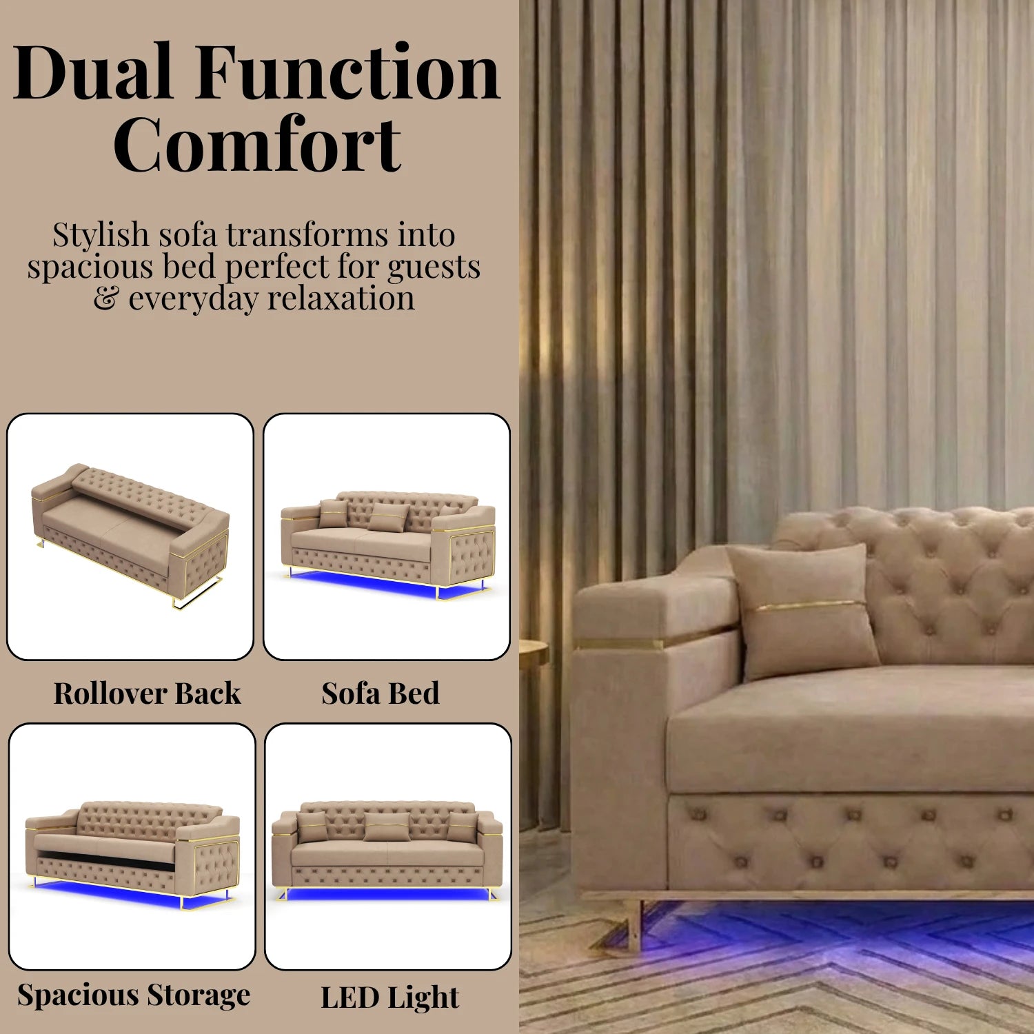 3 Seater Cream