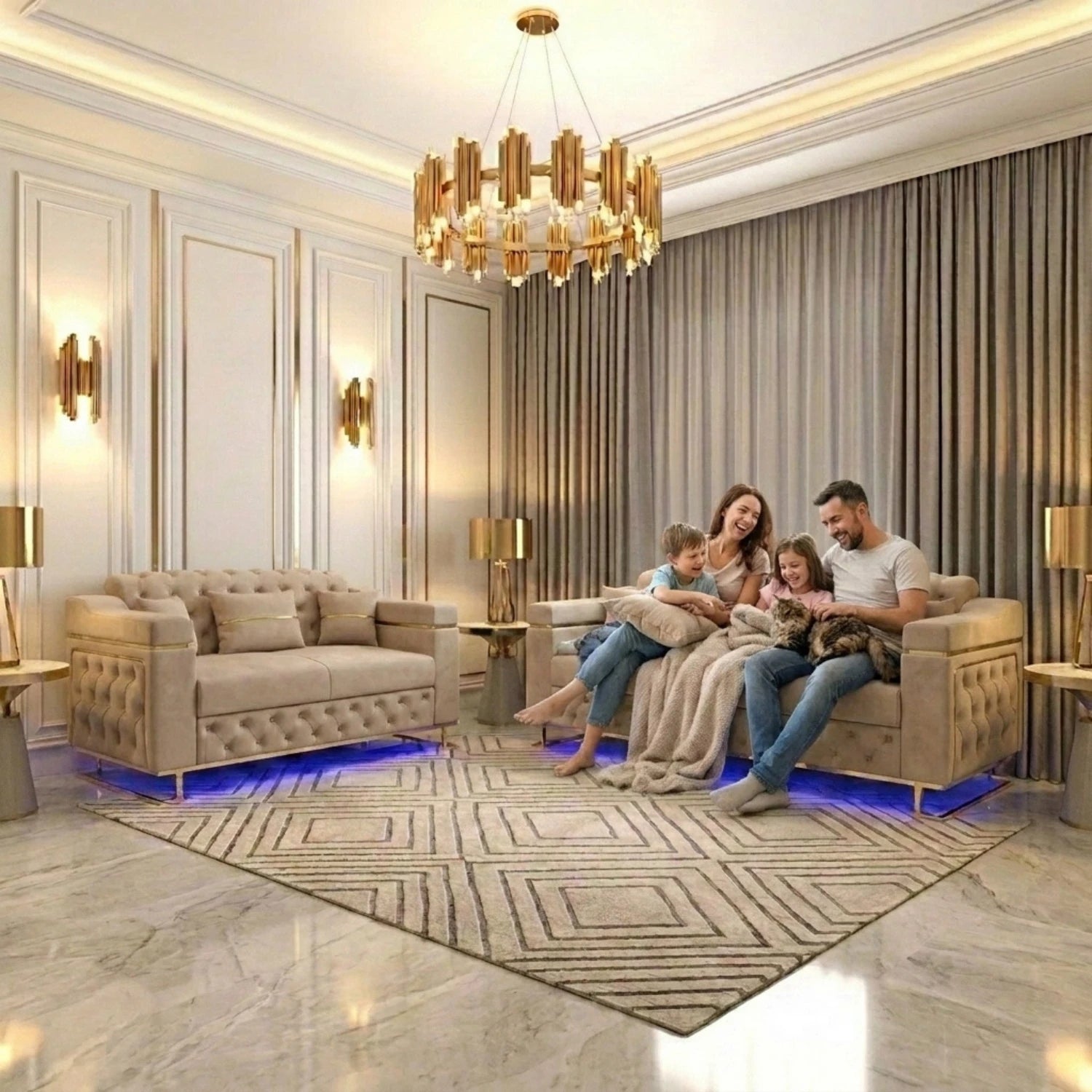 3 Seater Cream