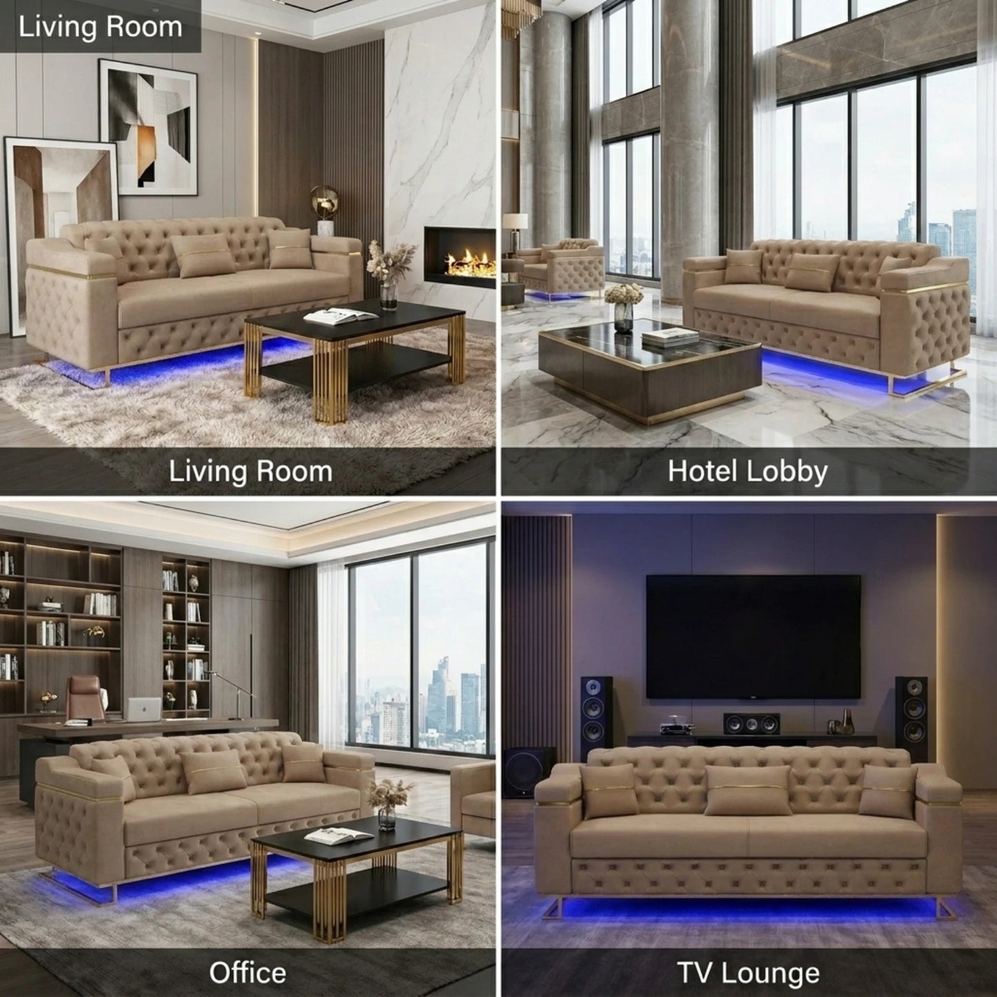 3 Seater Cream