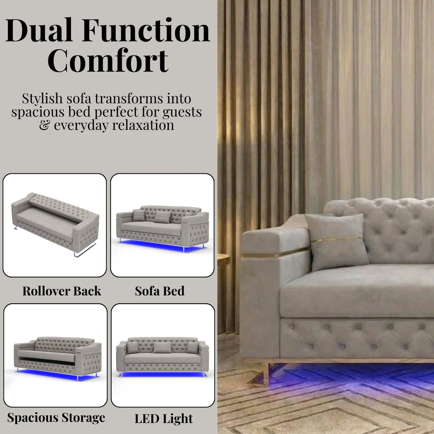 3+2 Seater Grey