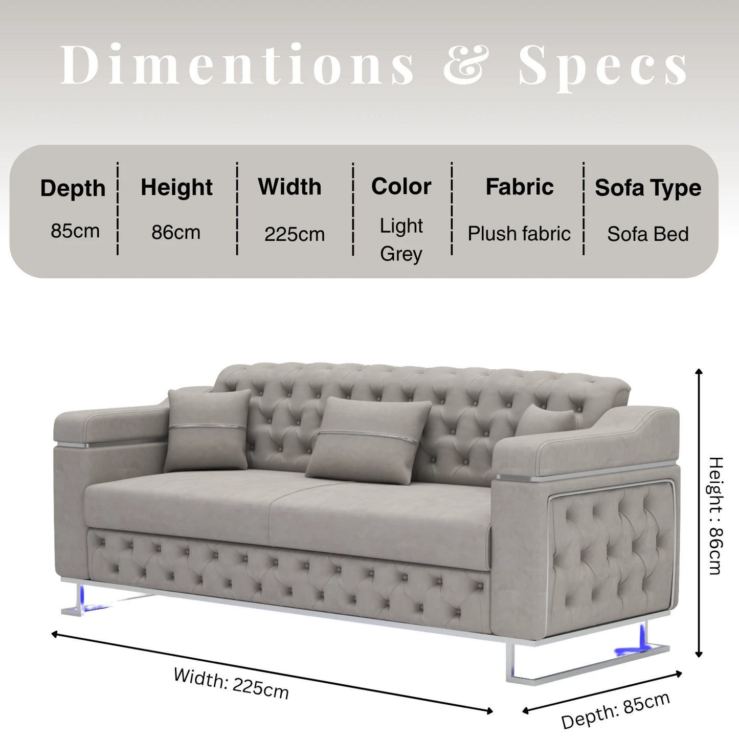 3 Seater Grey