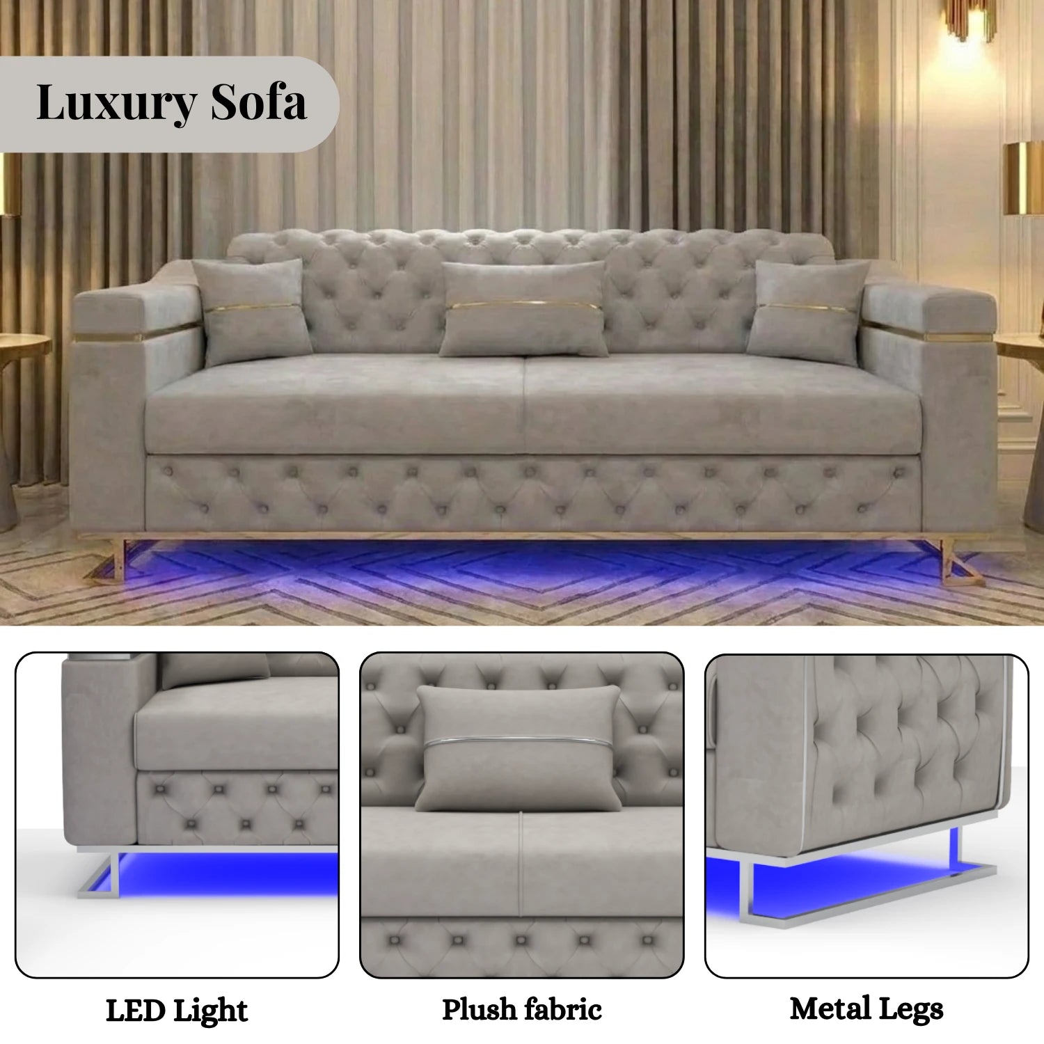 3 Seater Grey