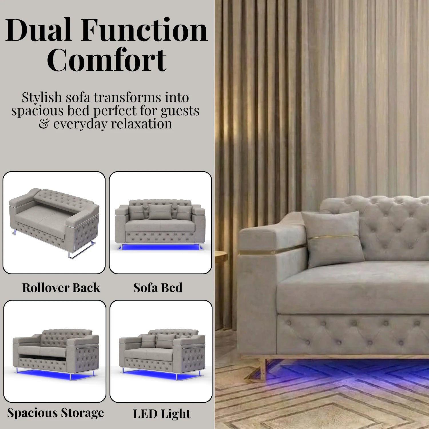 2 Seater Grey