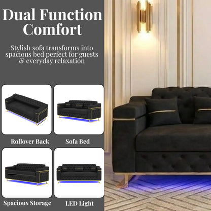3+2 Seater Black