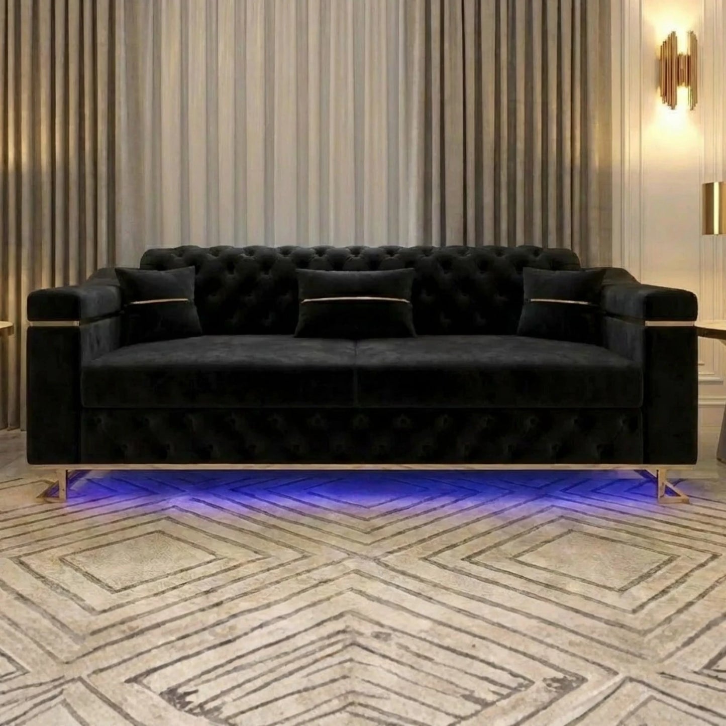 3 Seater Black