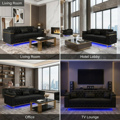 3 Seater Black