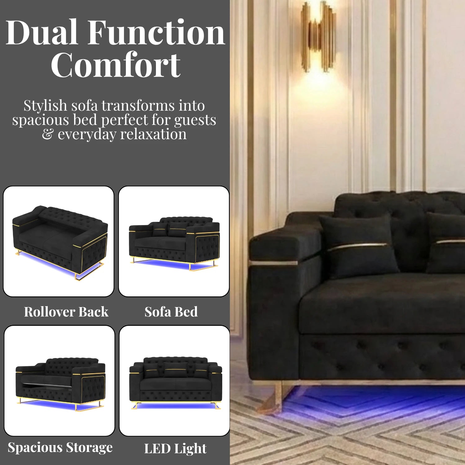 2 Seater Black