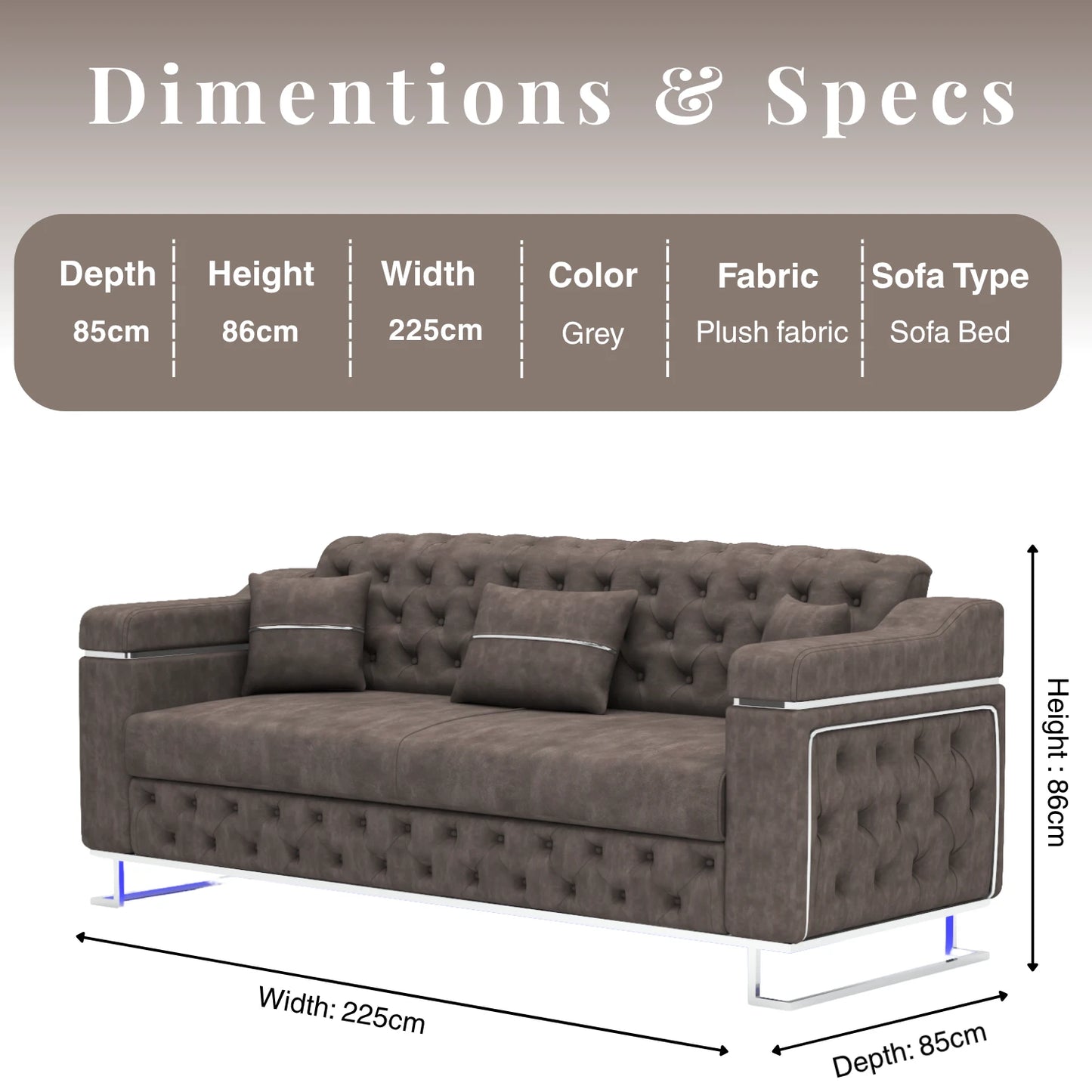 3+2 Seater DarkGrey
