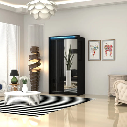 Porto 2 Doors Wardrobe | COLOR: Black | SIZE: 125cm 