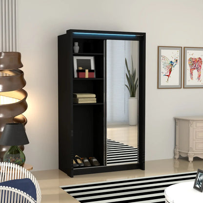 Porto 2 Doors Wardrobe | COLOR: Black | SIZE: 125cm