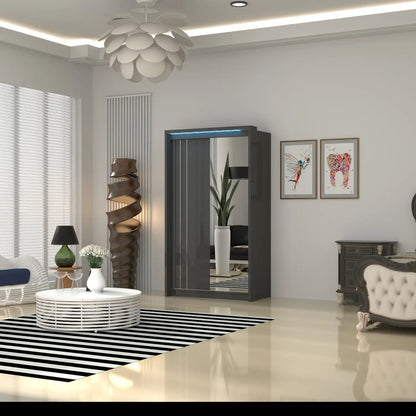 Porto 2 Doors Wardrobe | COLOR: Dark Gray | SIZE: 125cm 