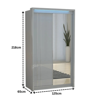 Porto 2 Doors Wardrobe | COLOR: Grey | SIZE: 125cm