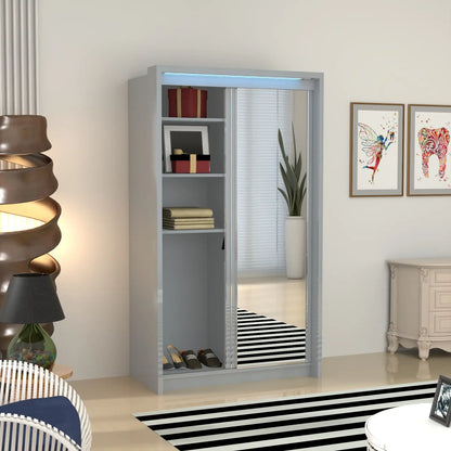 Porto 2 Doors Wardrobe | COLOR: Grey | SIZE: 125cm
