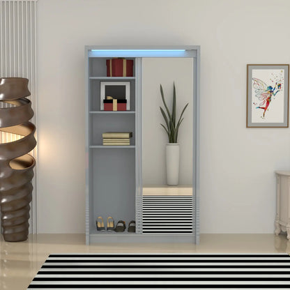 Porto 2 Doors Wardrobe | COLOR: Grey | SIZE: 125cm 