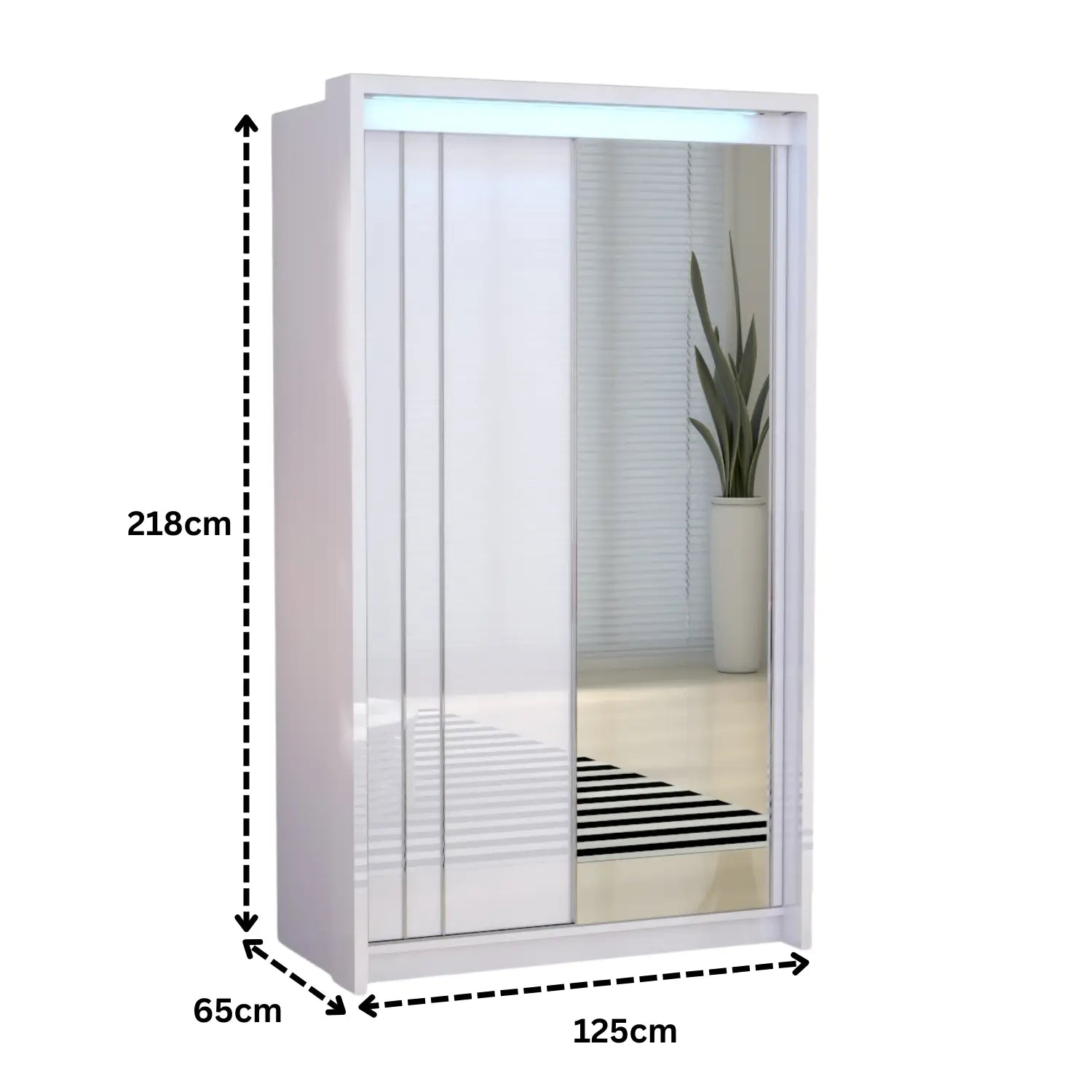 Porto 2 Doors Wardrobe | COLOR: White | SIZE: 125cm