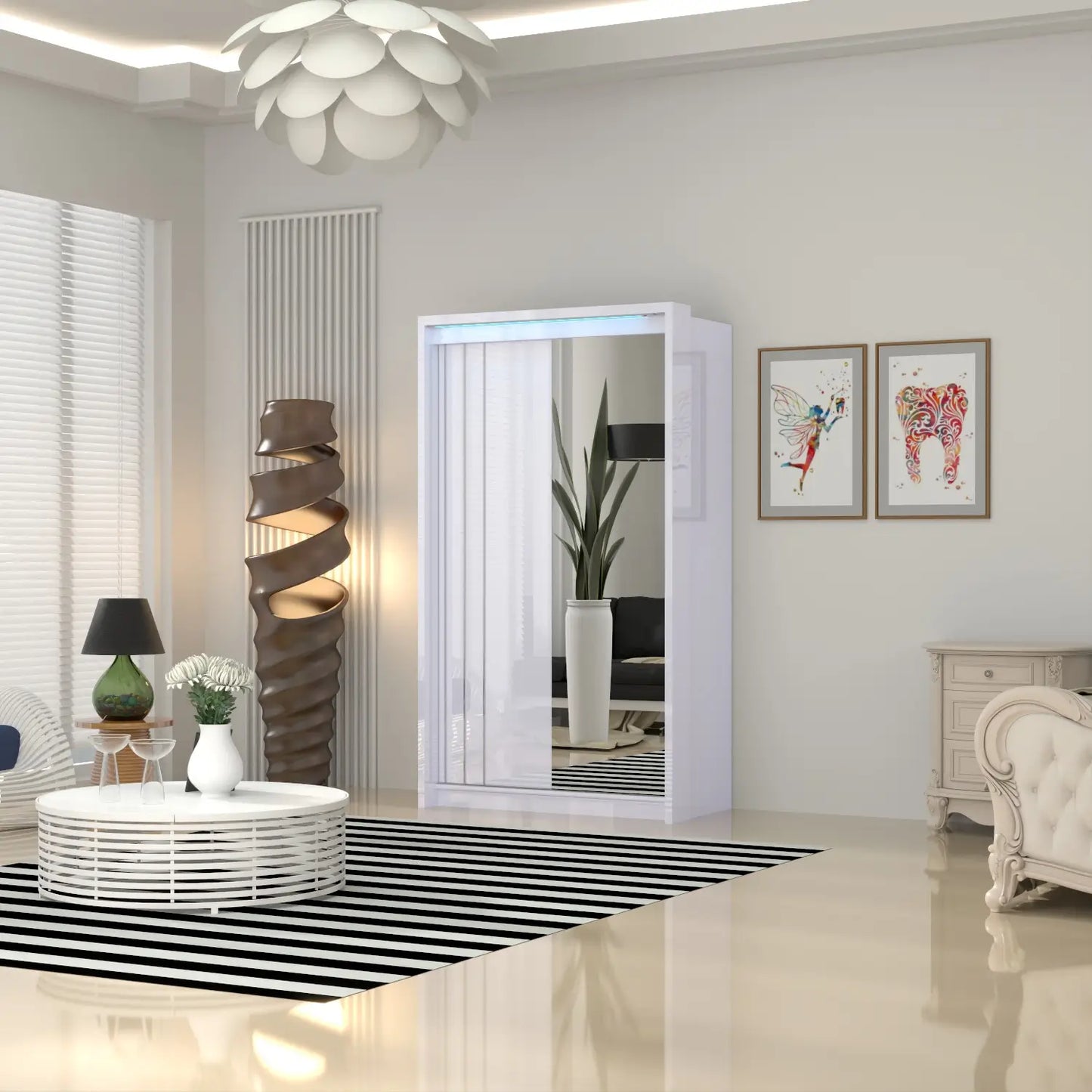 Porto 2 Doors Wardrobe | COLOR: White | SIZE: 125cm