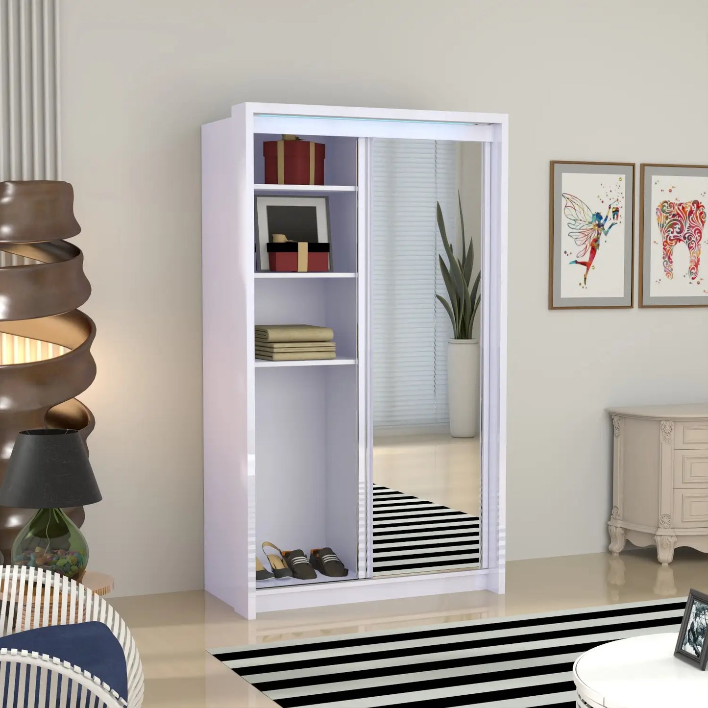 Porto 2 Doors Wardrobe | COLOR: White | SIZE: 125cm 