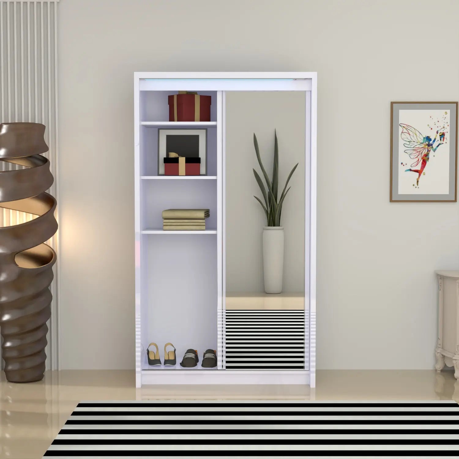 Porto 2 Doors Wardrobe | COLOR: White | SIZE: 125cm 