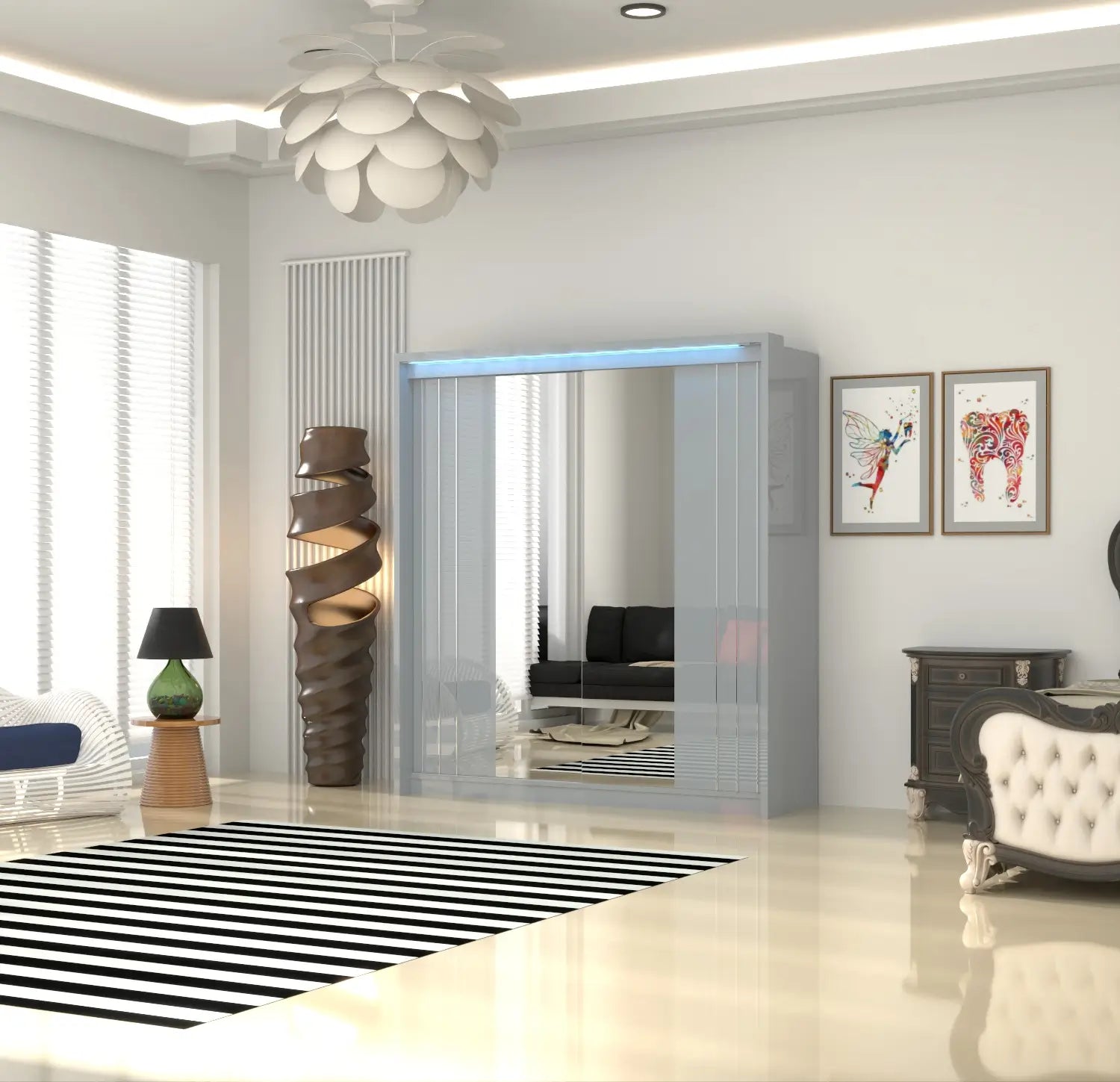 Porto 2 Doors Wardrobe | COLOR: Grey |  SIZE: 165cm