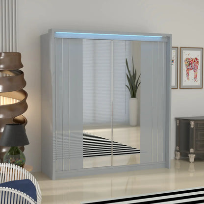 Porto 2 Doors Wardrobe | COLOR: Grey |  SIZE: 165cm