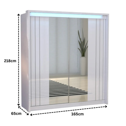 Porto 2 Doors Wardrobe | COLOR: White | SIZE: 165cm