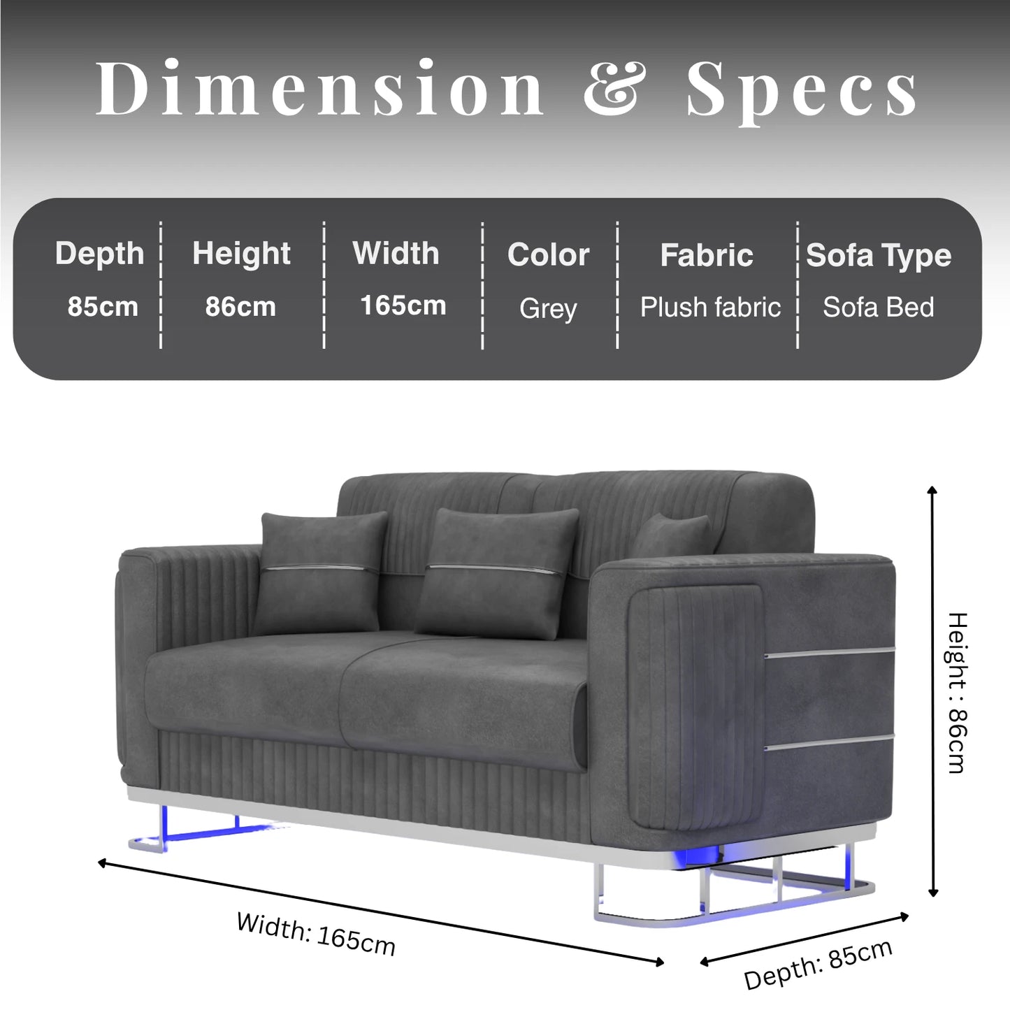 3+2 Seater Grey