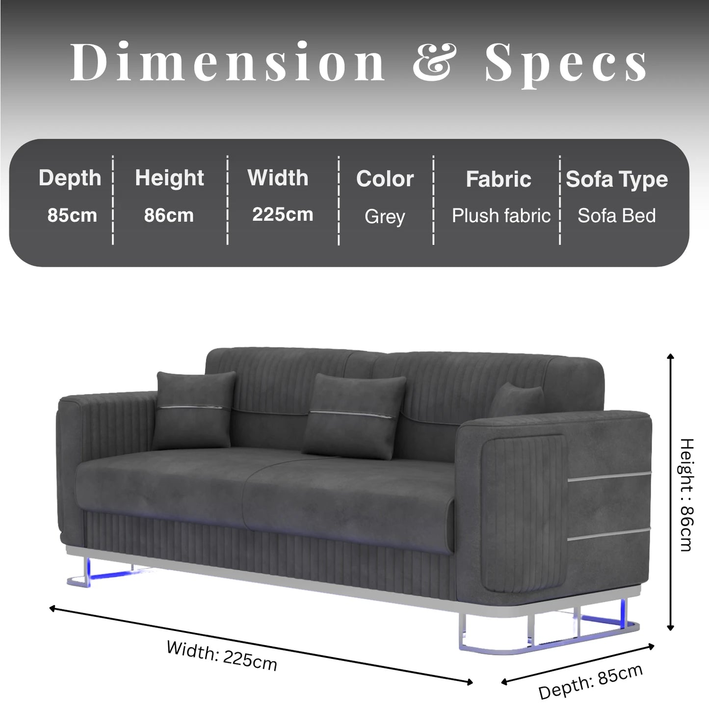 3+2 Seater Grey