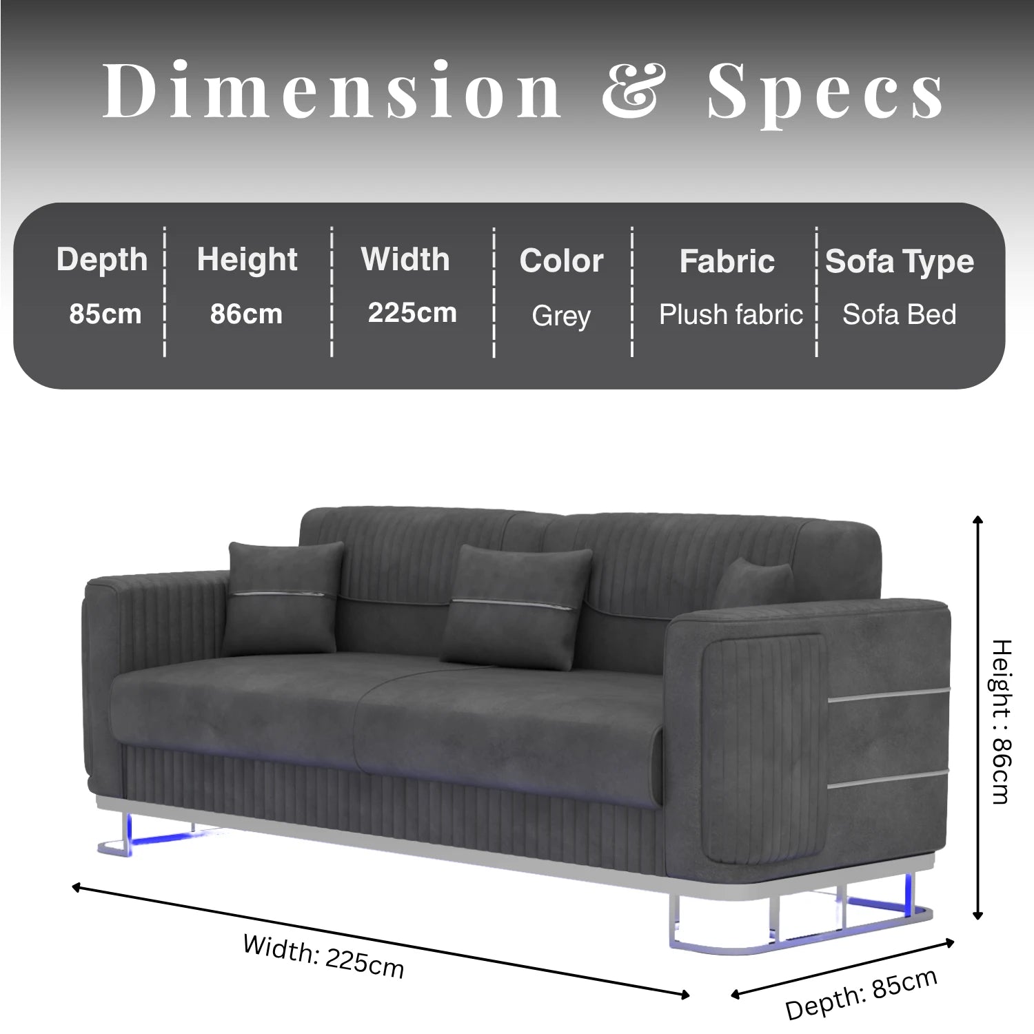 3+2 Seater Grey