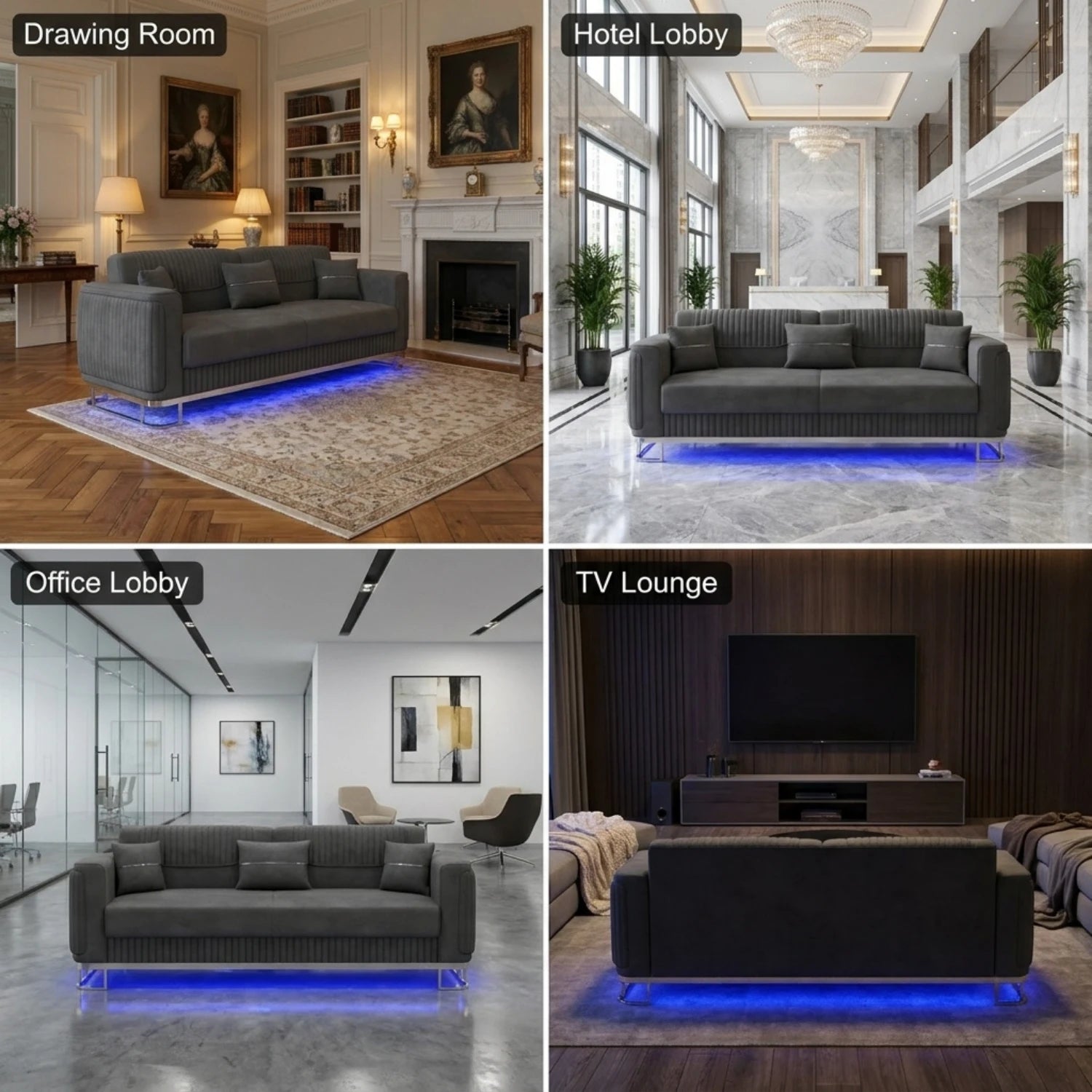 3 Seater Grey