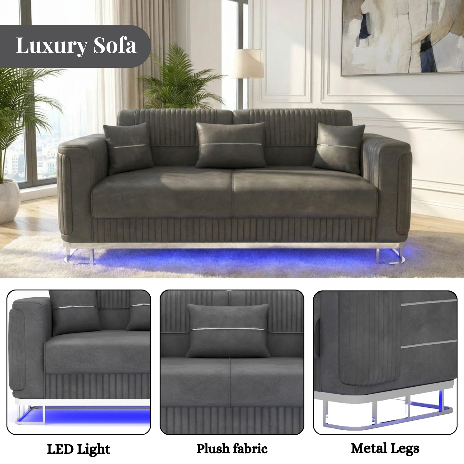 2 Seater Grey