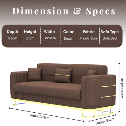 3 Seater Brown