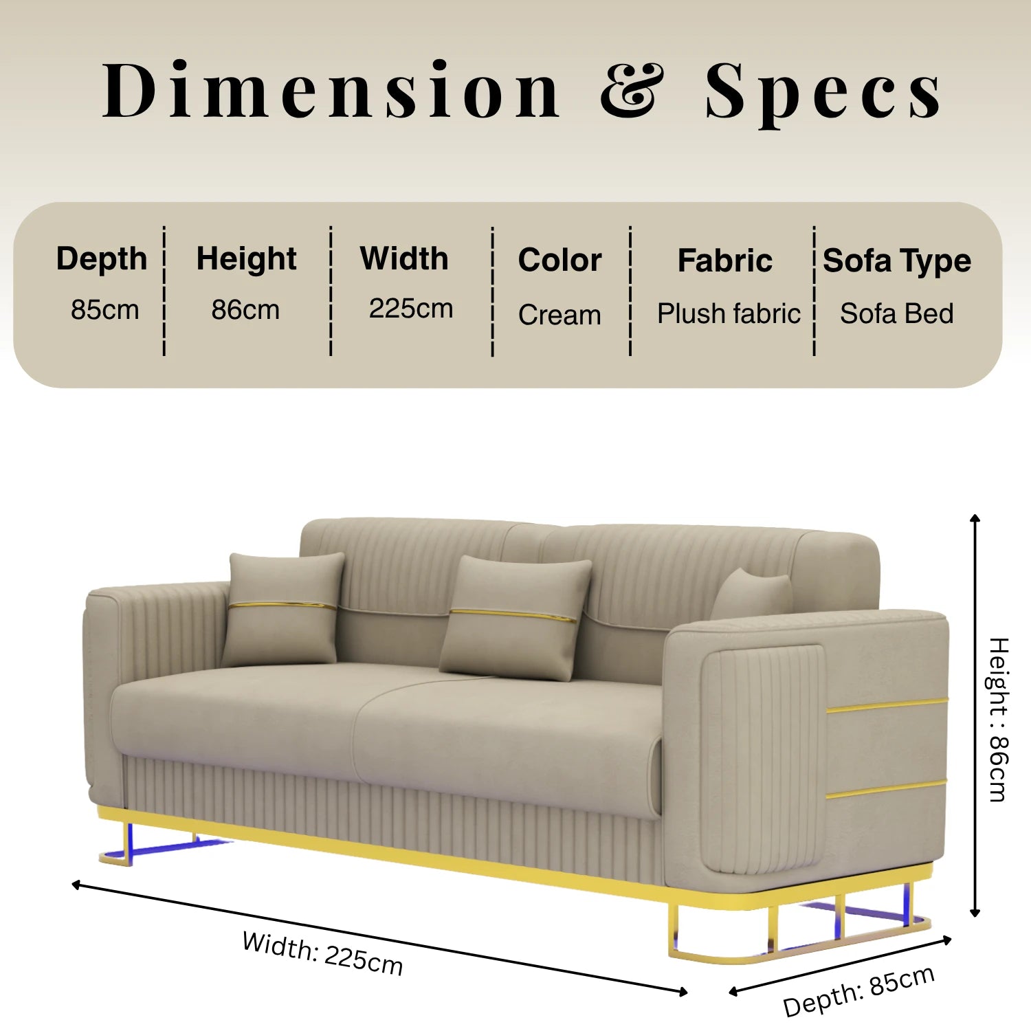 3+2 Seater Cream