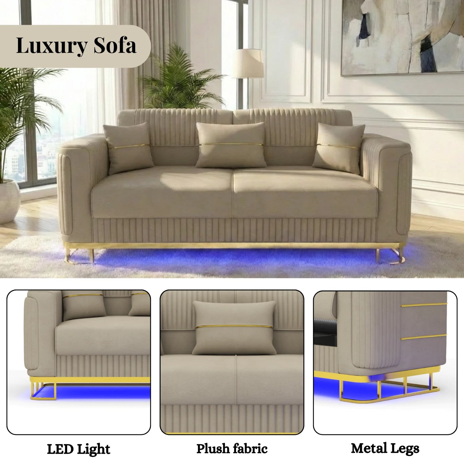 3+2 Seater Cream
