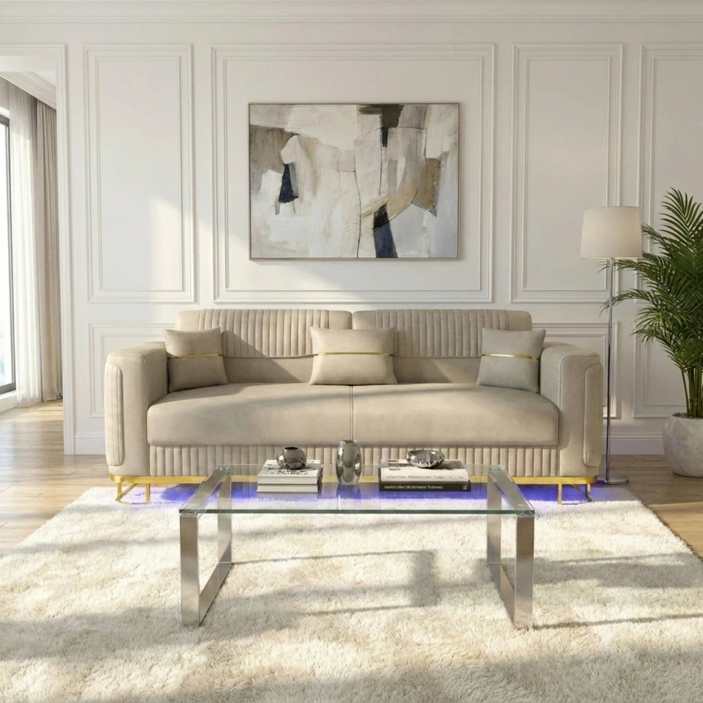 3 Seater Cream