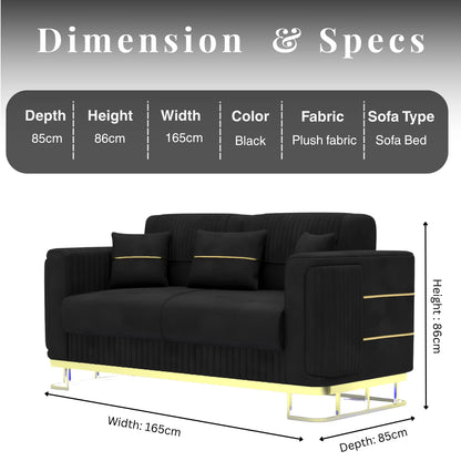 3+2 Seater Black