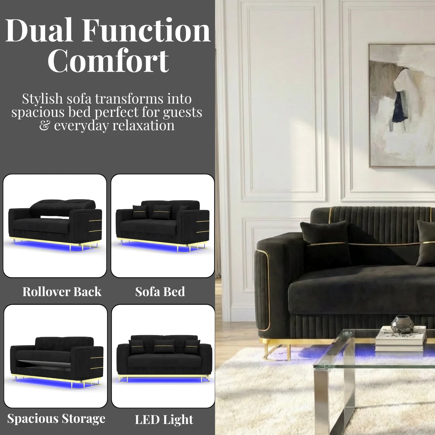 2 Seater Black