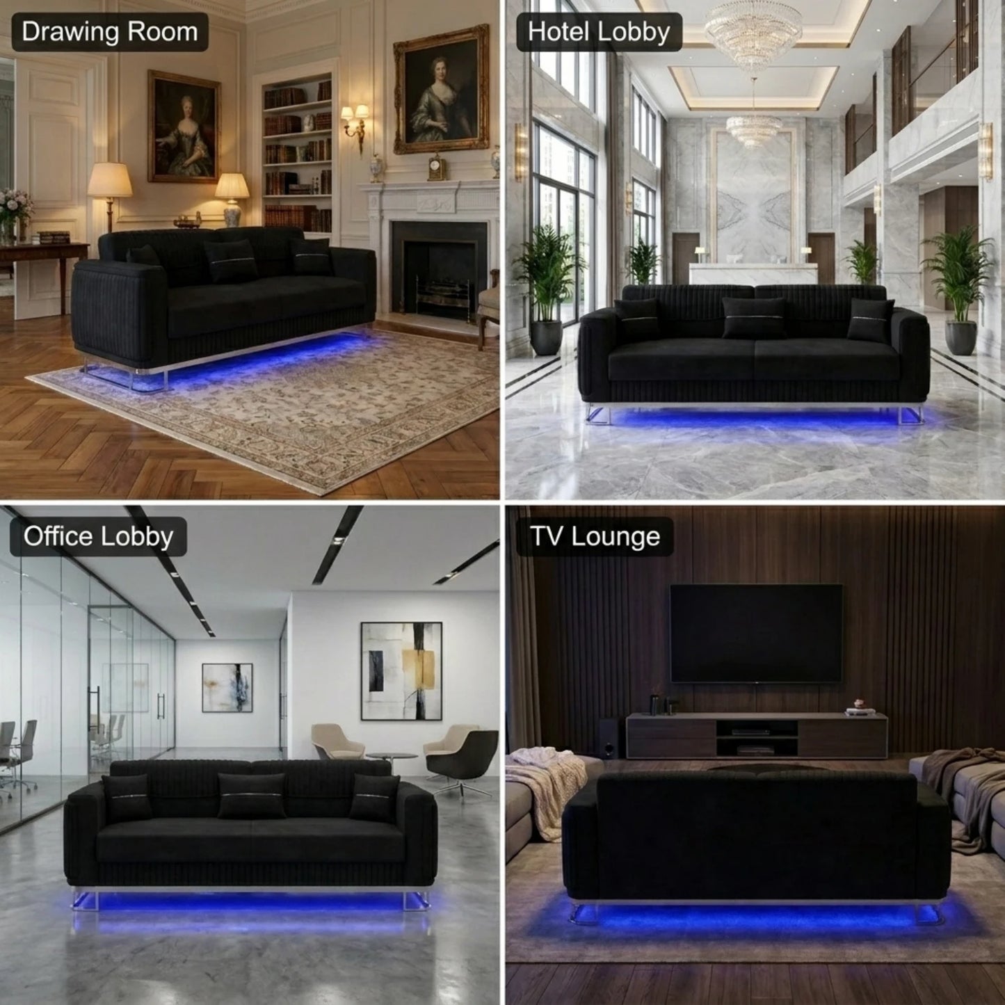 2 Seater Black