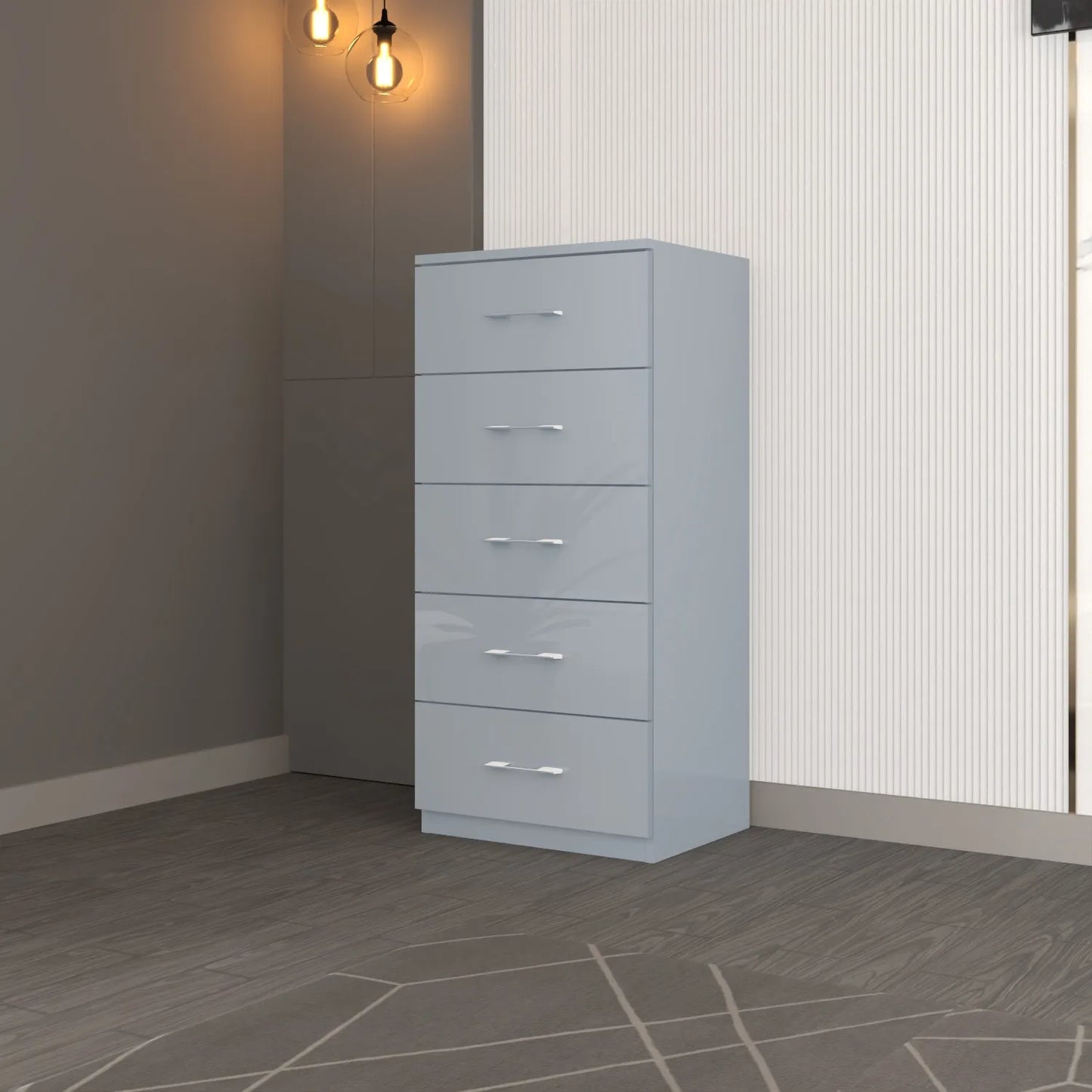 Riga 5 Drawers Chest | COLOR: Grey | SIZE: 60cm , 80cm 