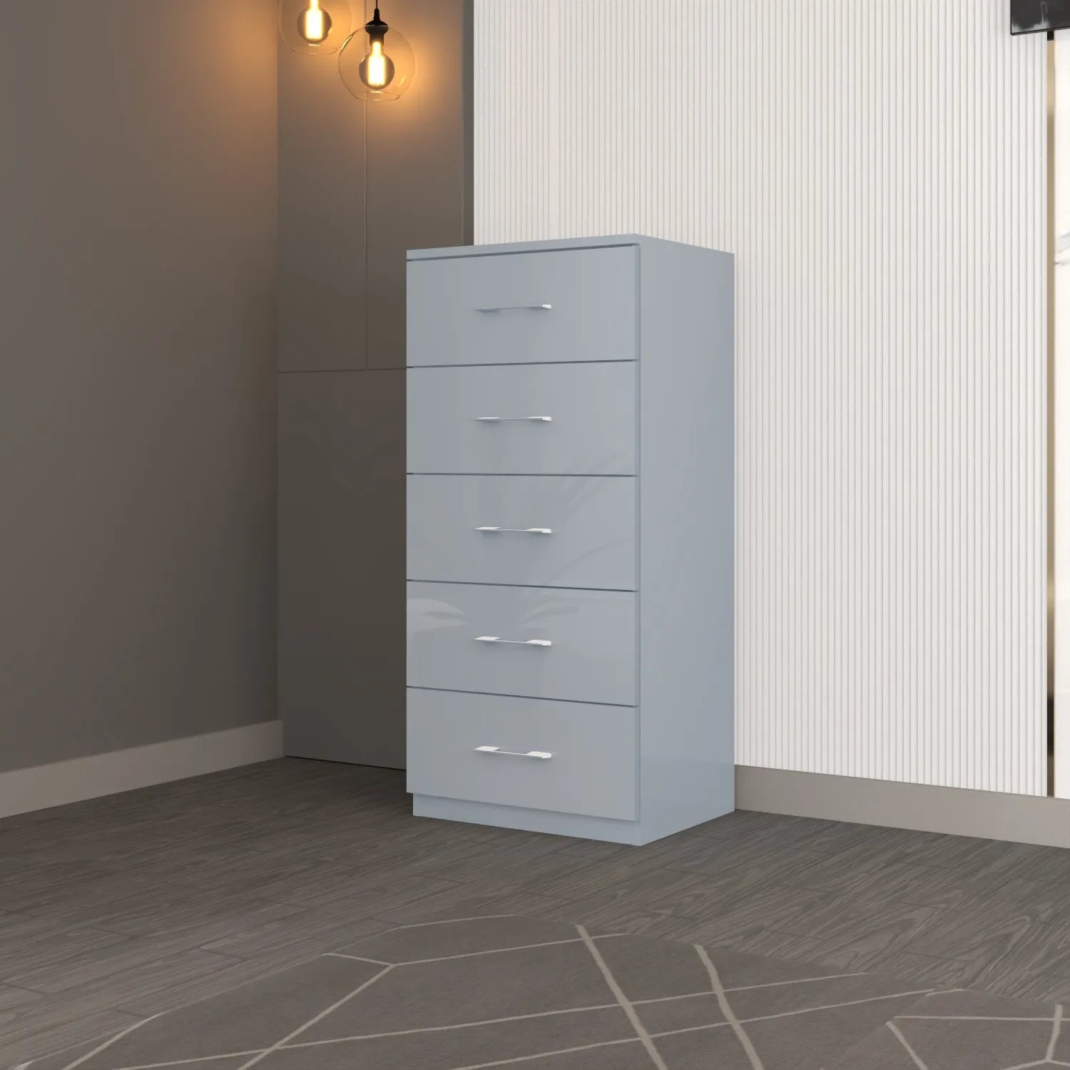 Riga 5 Drawers Chest | COLOR: Grey | SIZE: 60cm , 80cm 