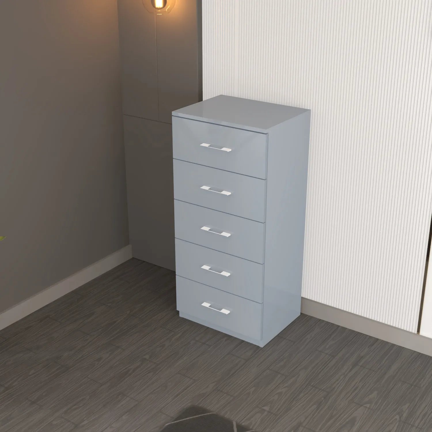 Riga 5 Drawers Chest | COLOR: Grey | SIZE: 60cm , 80cm 